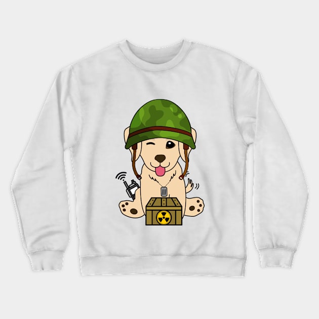 Cute golden retriever is a military pet Crewneck Sweatshirt by Pet Station